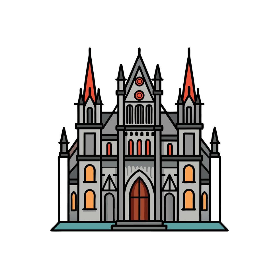 gothic architecture house vector