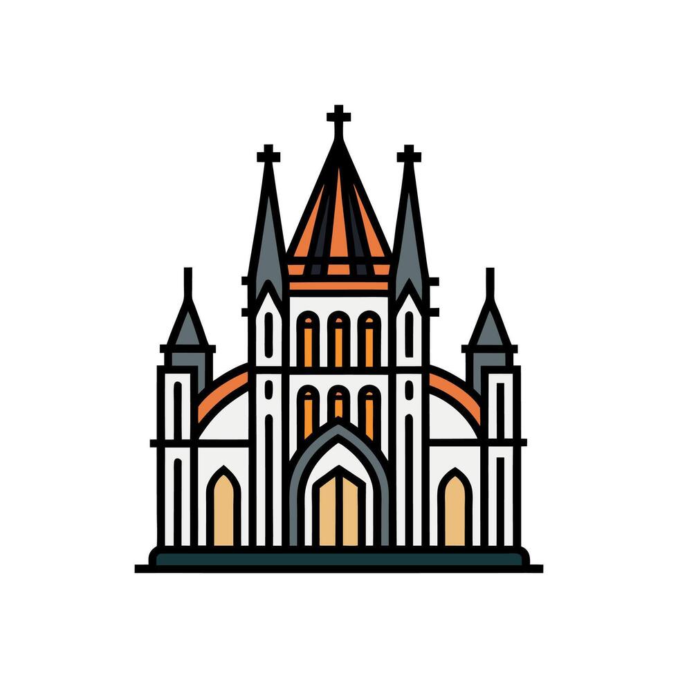 illustration gothic architecture house vector