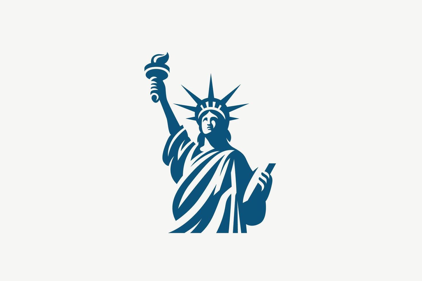 Liberty Statue Logo Abstract Illustration Silhouette Concept United States Independence Celebration Monument vector