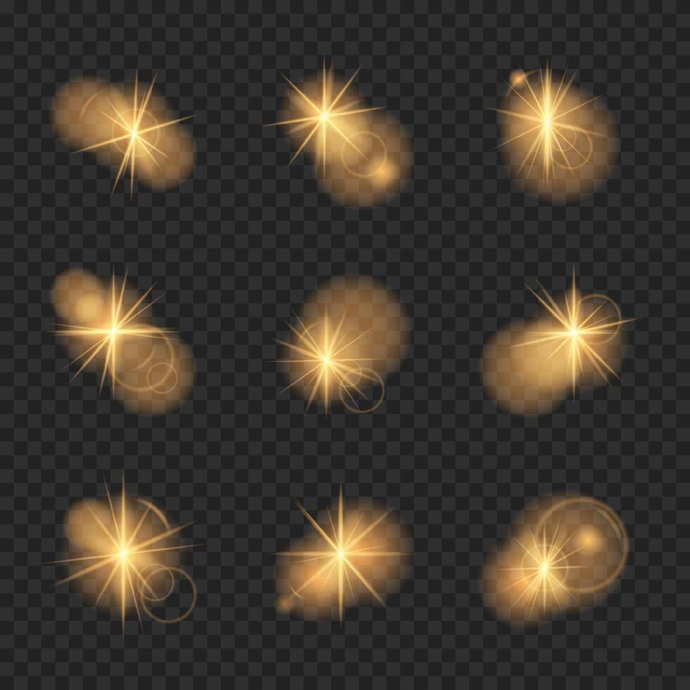 Set of realistic lens flares vector