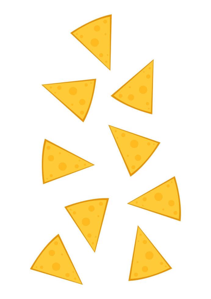 Nachos chip . Tortilla chips or nachos tortillas flat color icon. vector