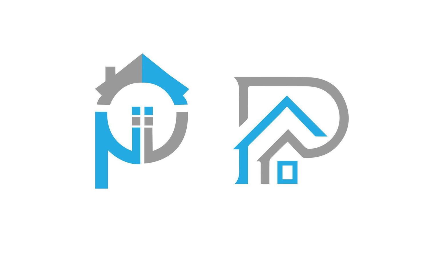 Letter P Real Estate logo vector