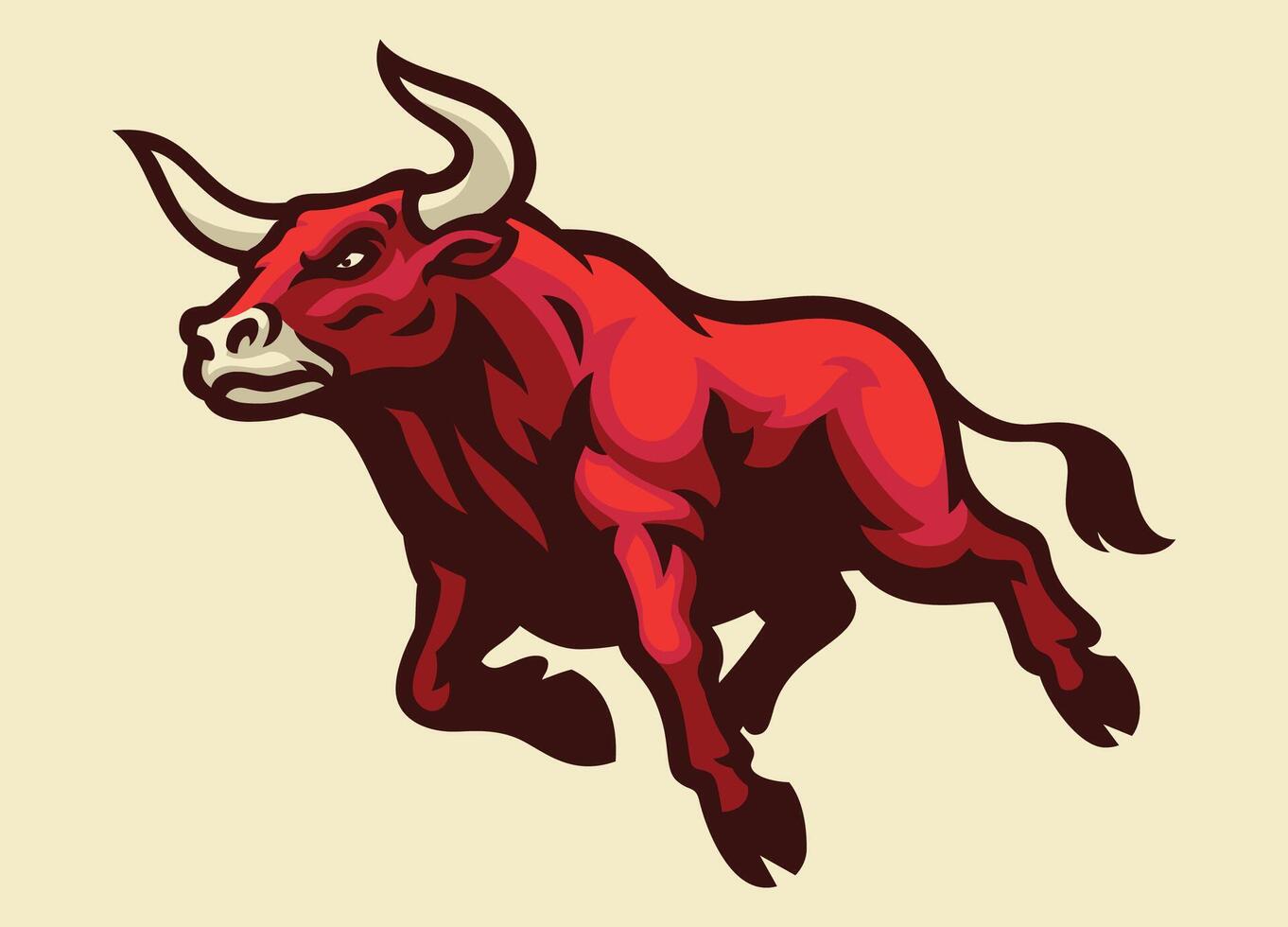 Sport Logo of Angry Bull Mascot Attacking vector