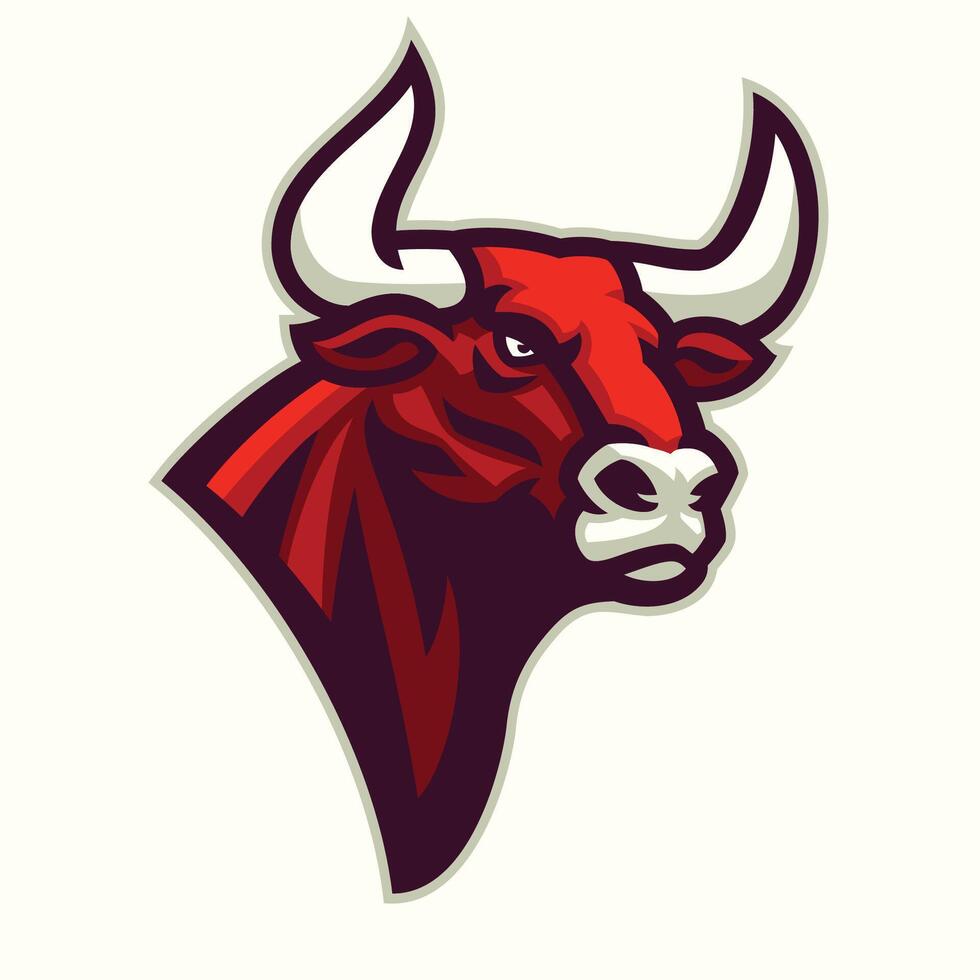 Bull Mascot Logo Design Illustration vector