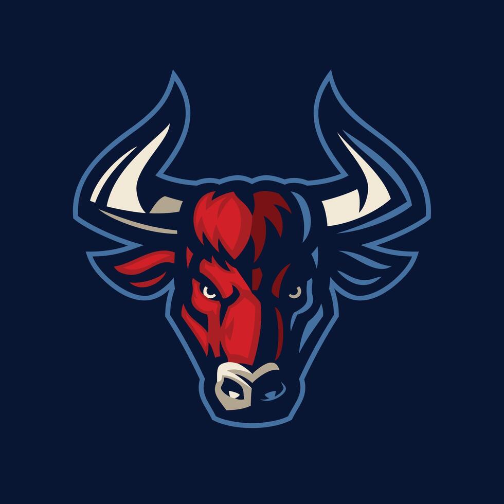 Bull Head Esport Logo Design Illustration vector