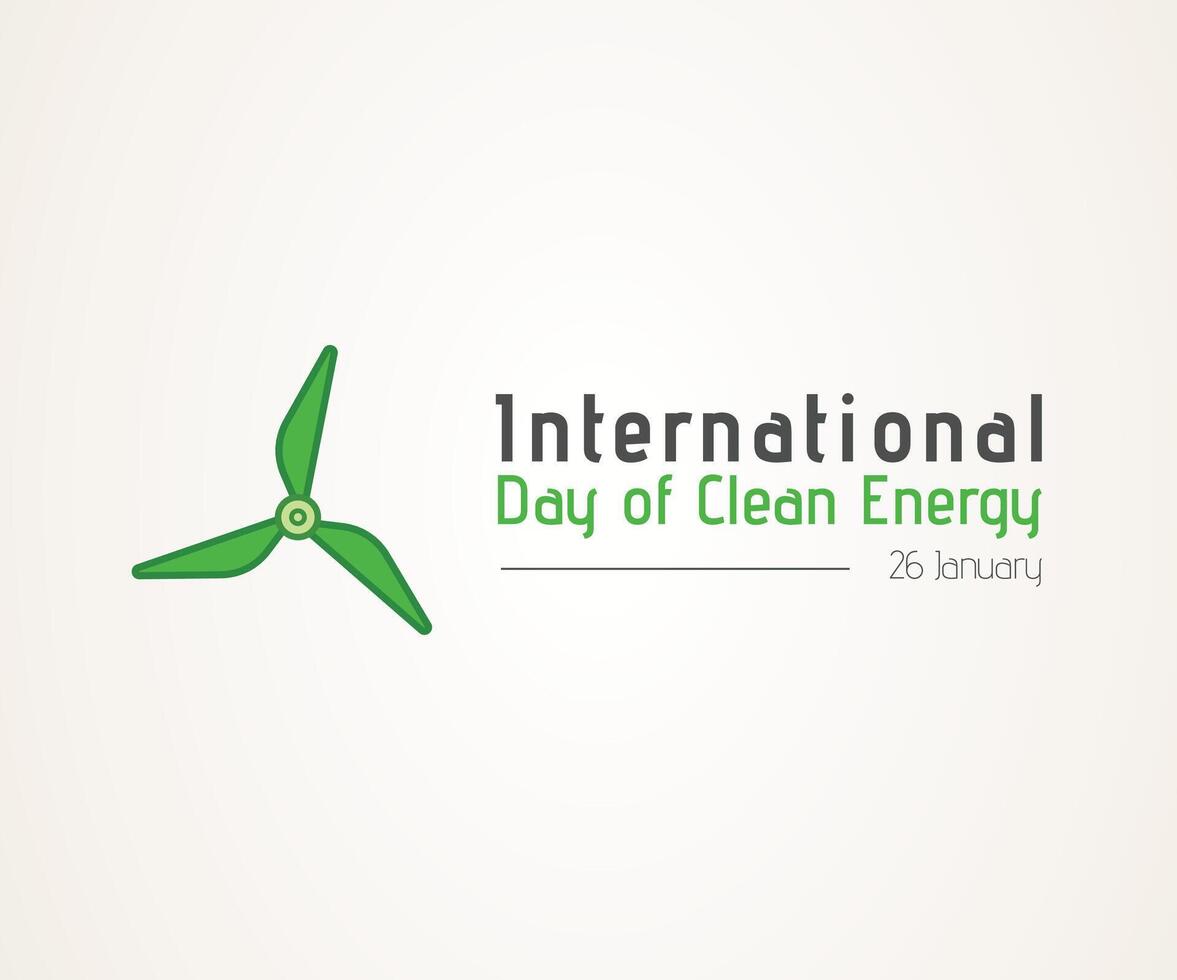 International day of clean energy is observed every year on January 26, pro illustration vector
