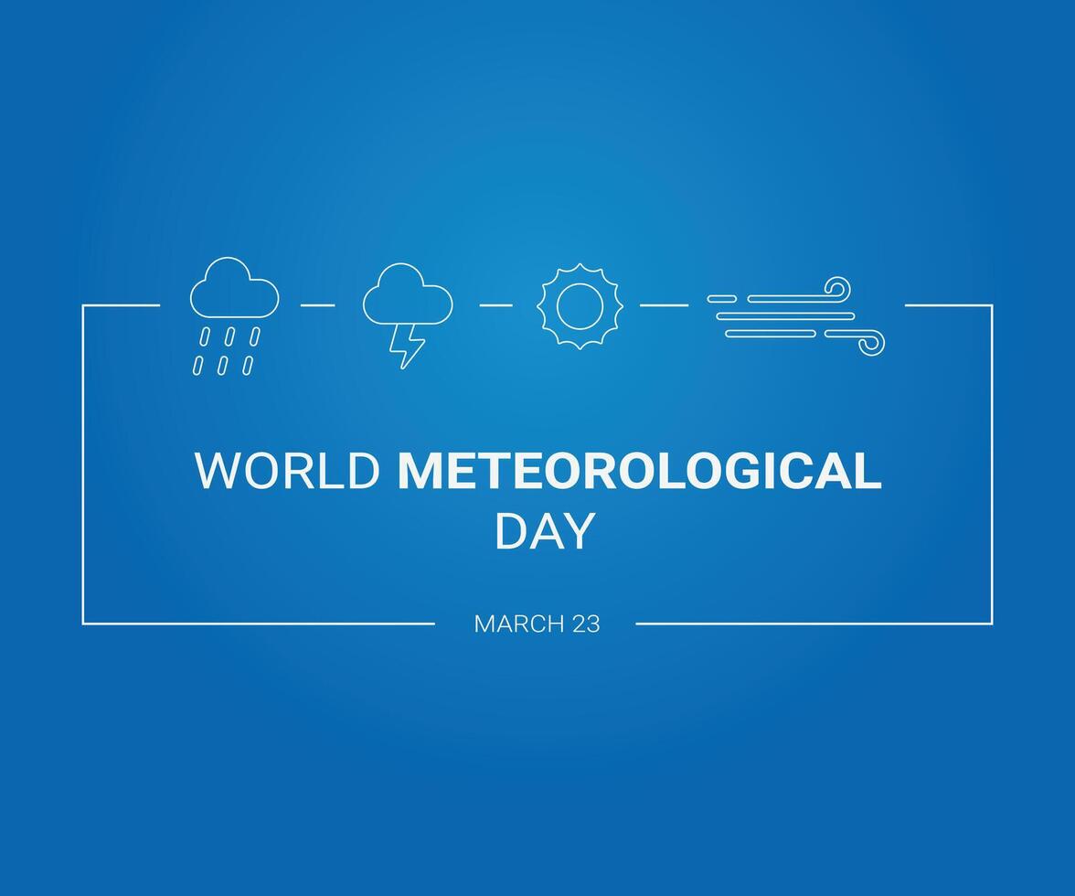 World Meteorological Day is an annual event on March 23rd that commemorates the establishment of the World Meteorological Organization pro design. vector