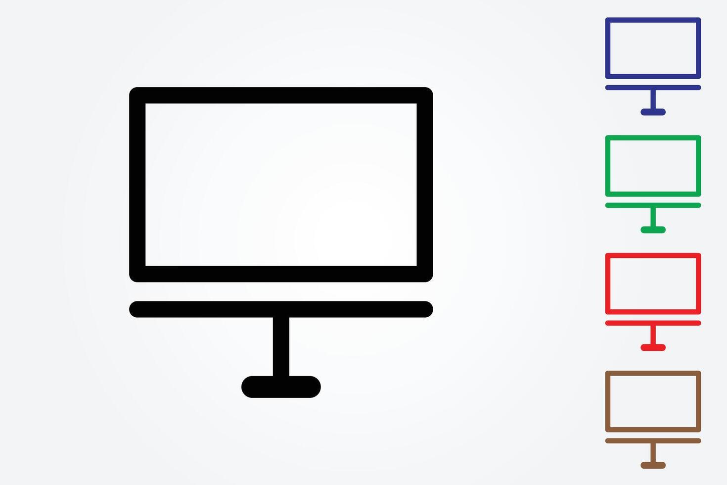 LED screen monitor icon on white background vector