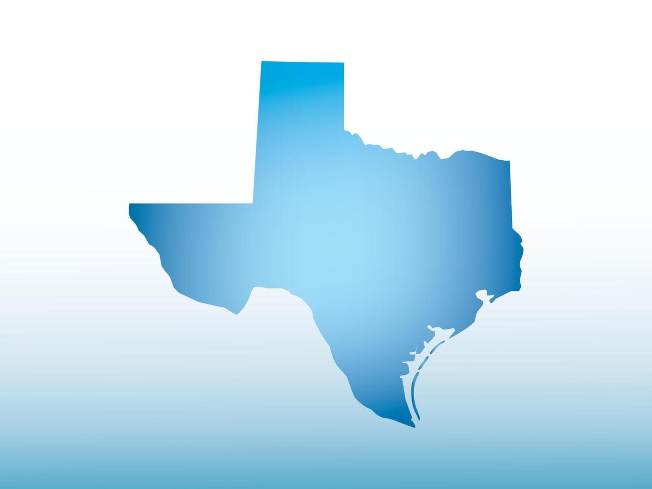 Blue Texas map ice with dark and light effect on light background illustration vector