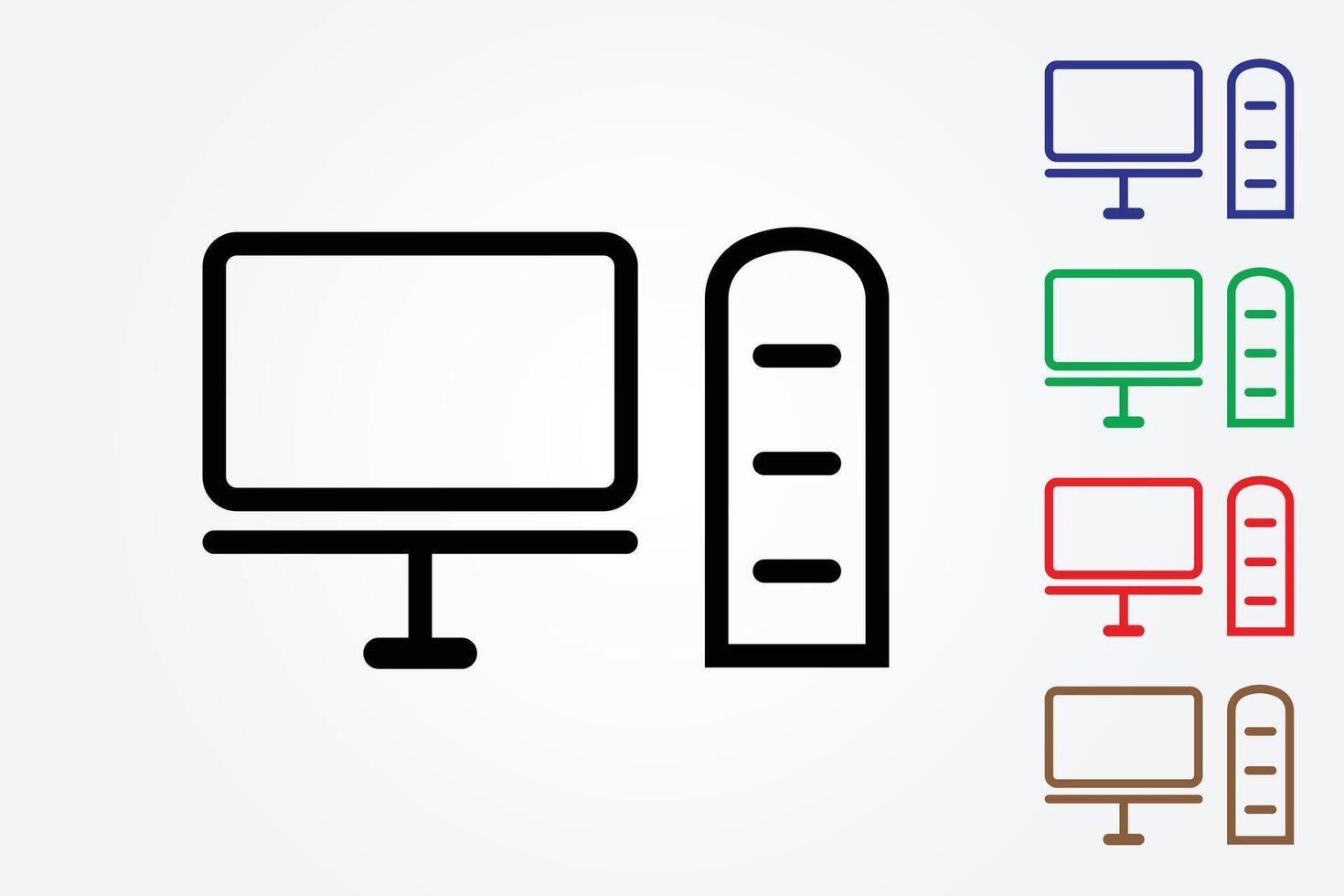 Desktop computer logo on white background vector