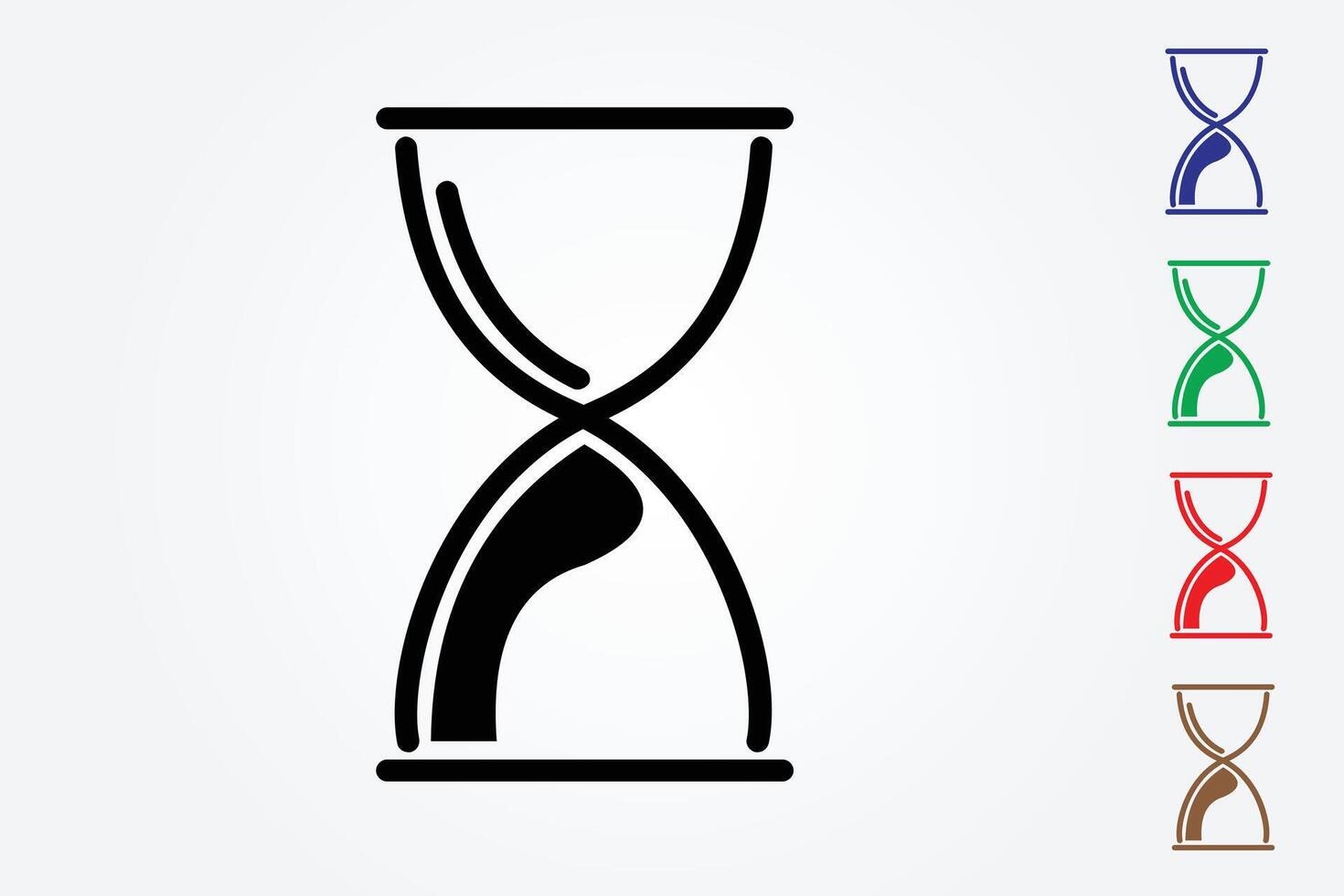 Simple sandglass icon on white background to calculate hour vector