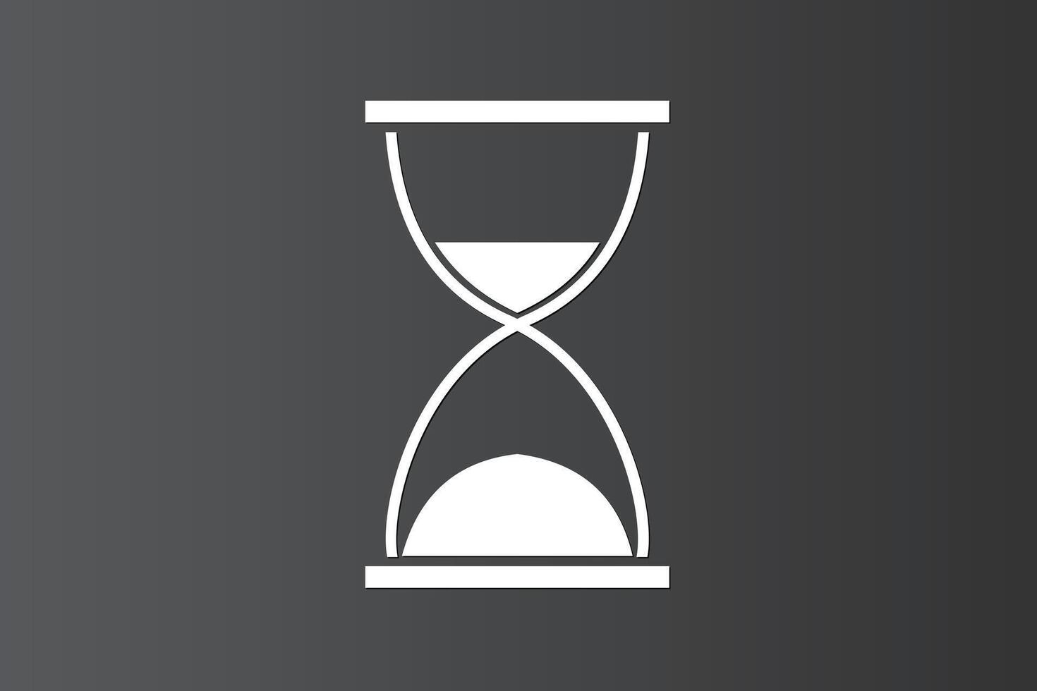 Classic sandglass icon on dark background to calculate time or hour vector
