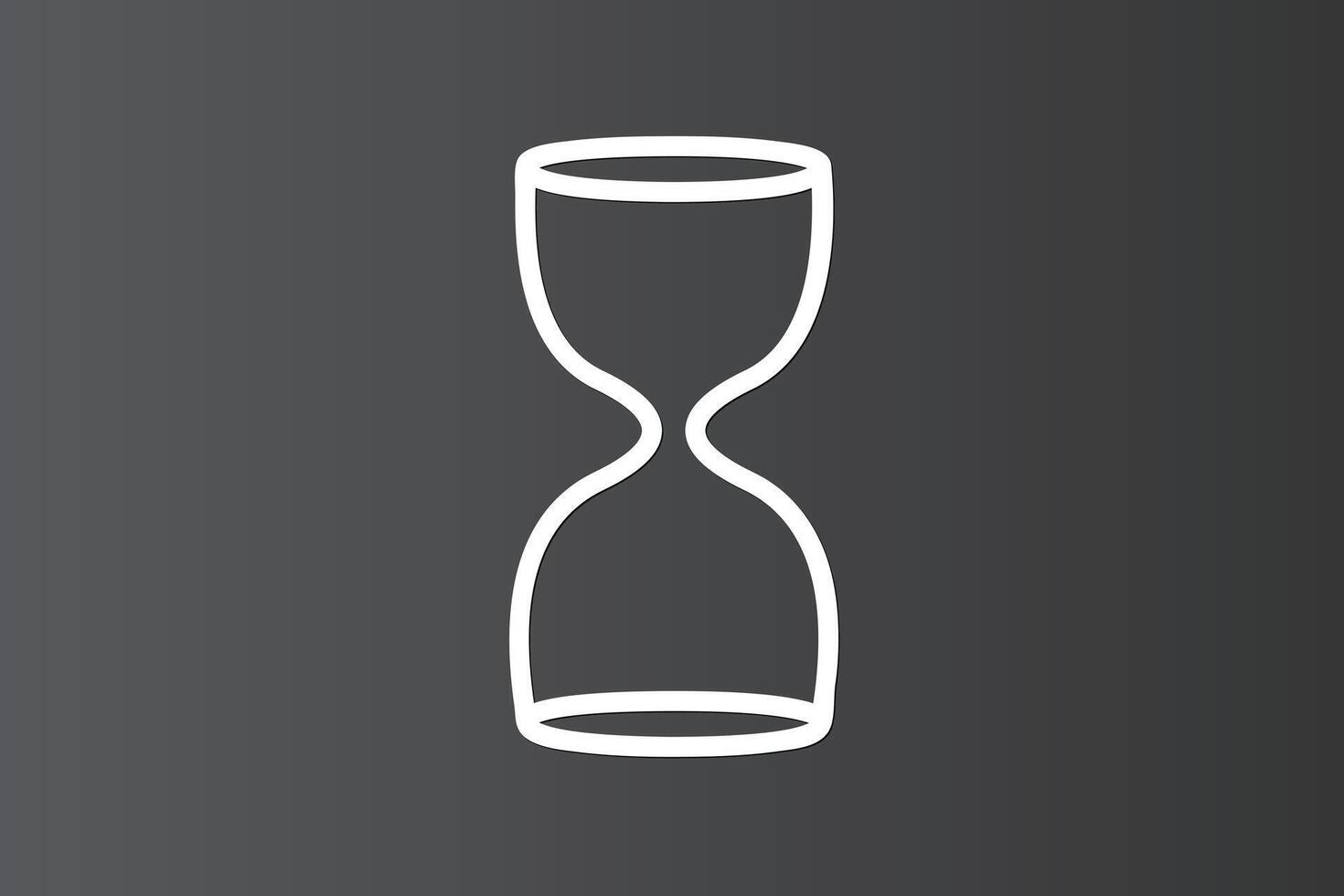 Hourglass icon on dark background to calculate time vector