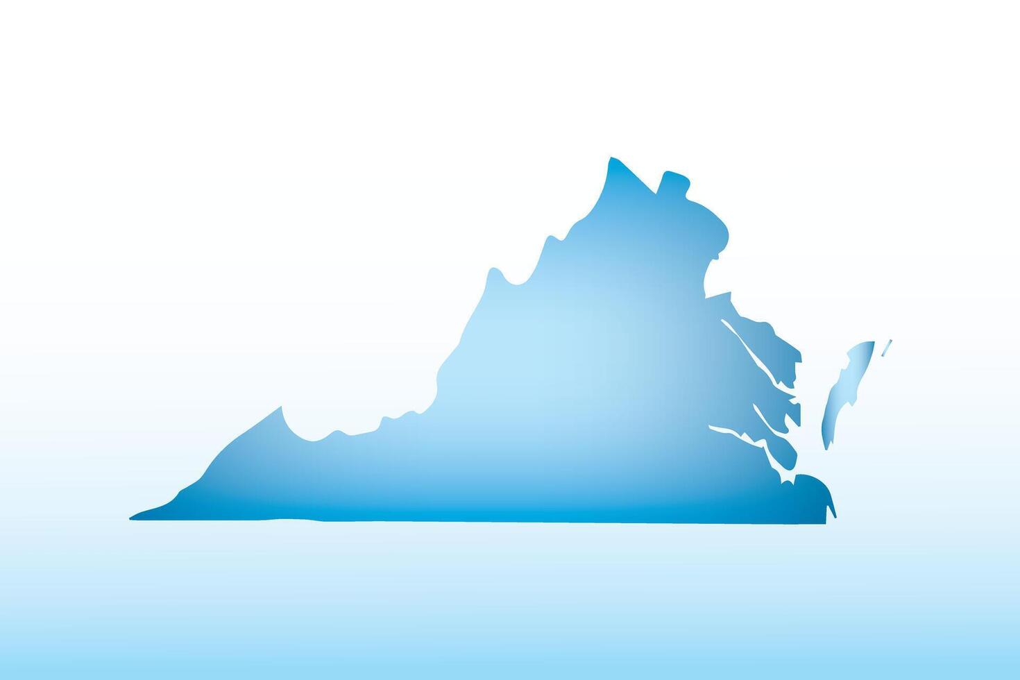 Blue Virginia map ice with dark and light effect on light background illustration vector