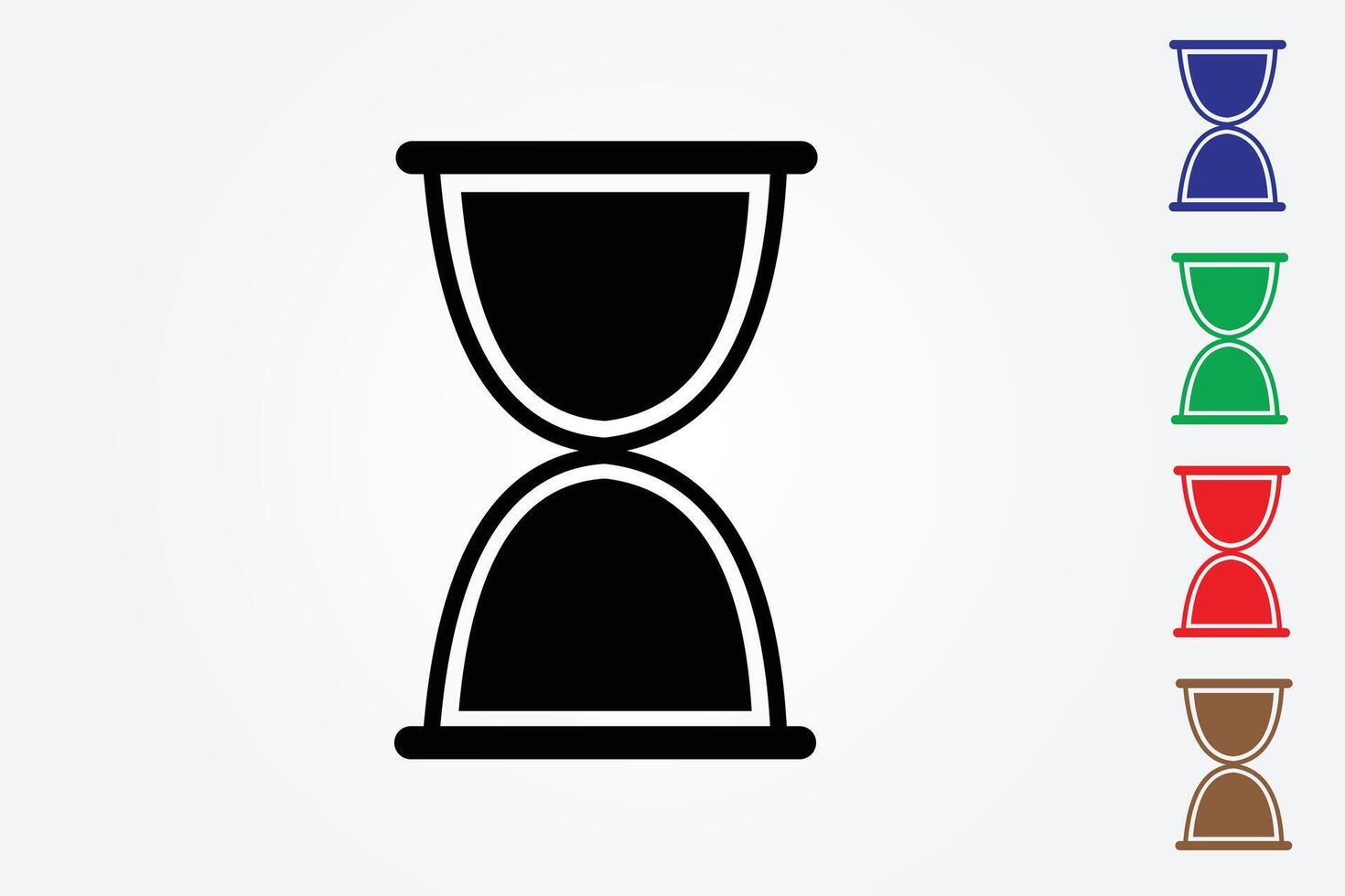 Sandglass icon on white background to calculate time vector