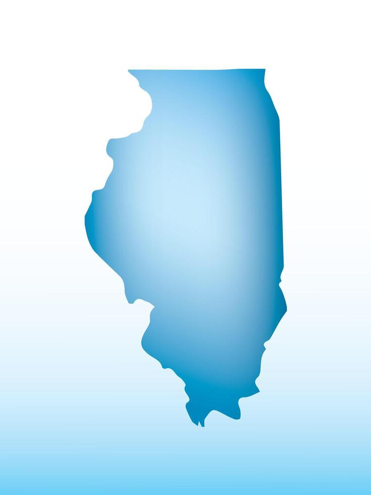 Blue Illinois map ice with dark and light effect on light background illustration vector