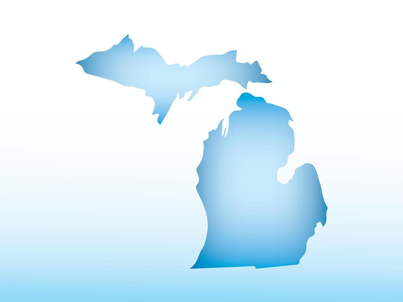 Blue Michigan map ice with dark and light effect on light background illustration vector