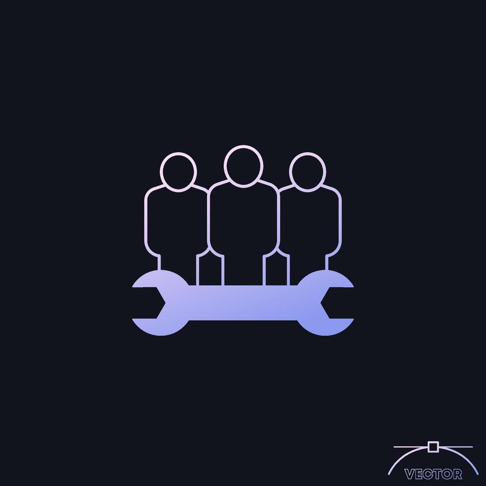 repair team icon for web or apps vector