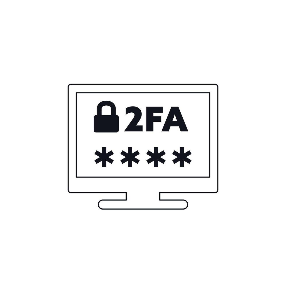 two factor authentication or 2FA icon vector