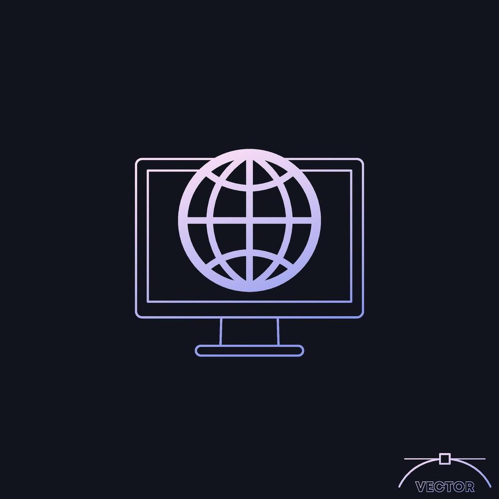 free internet access icon with a gradient vector