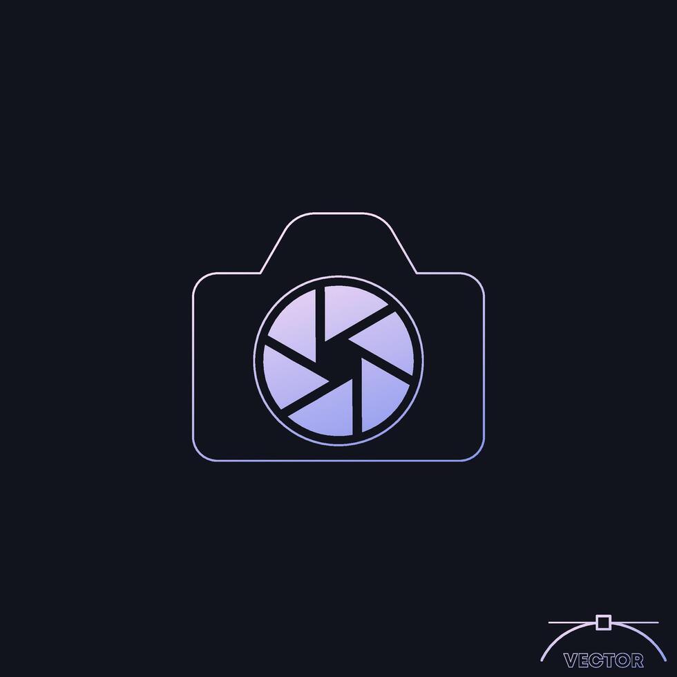 photography icon with a camera, vector