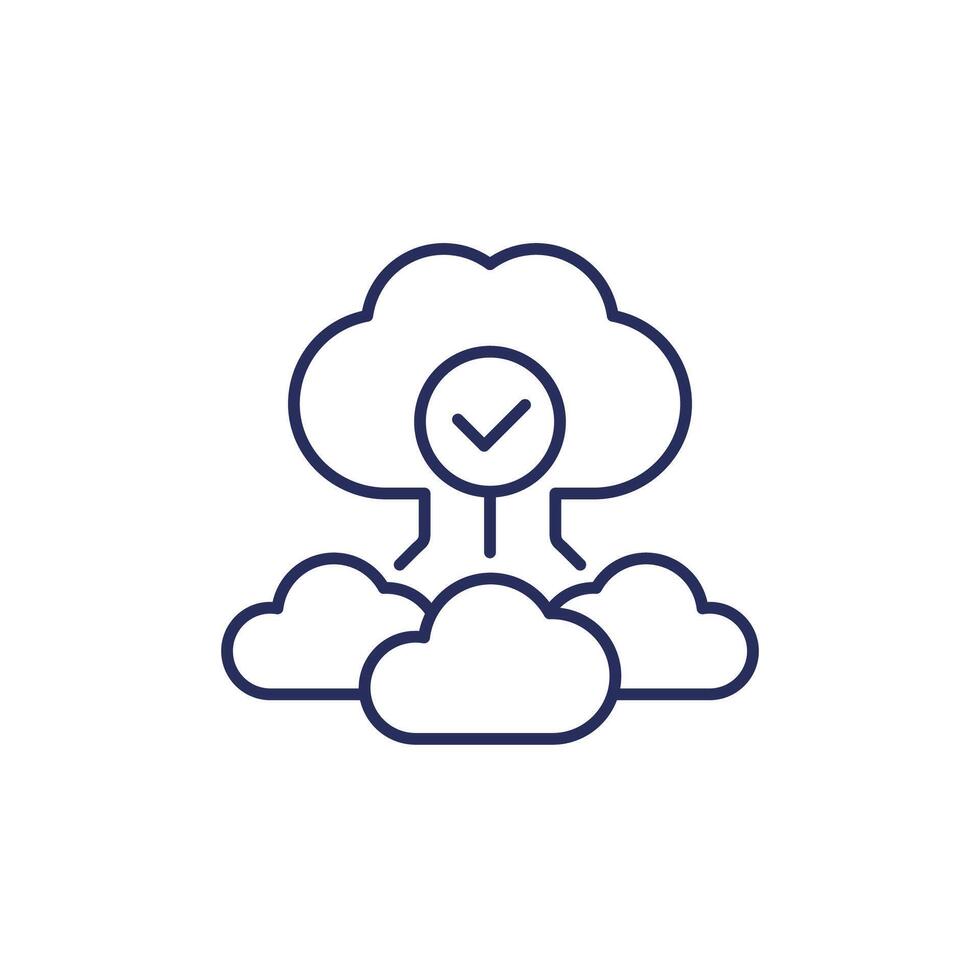 Cloud architecture or saas line icon vector