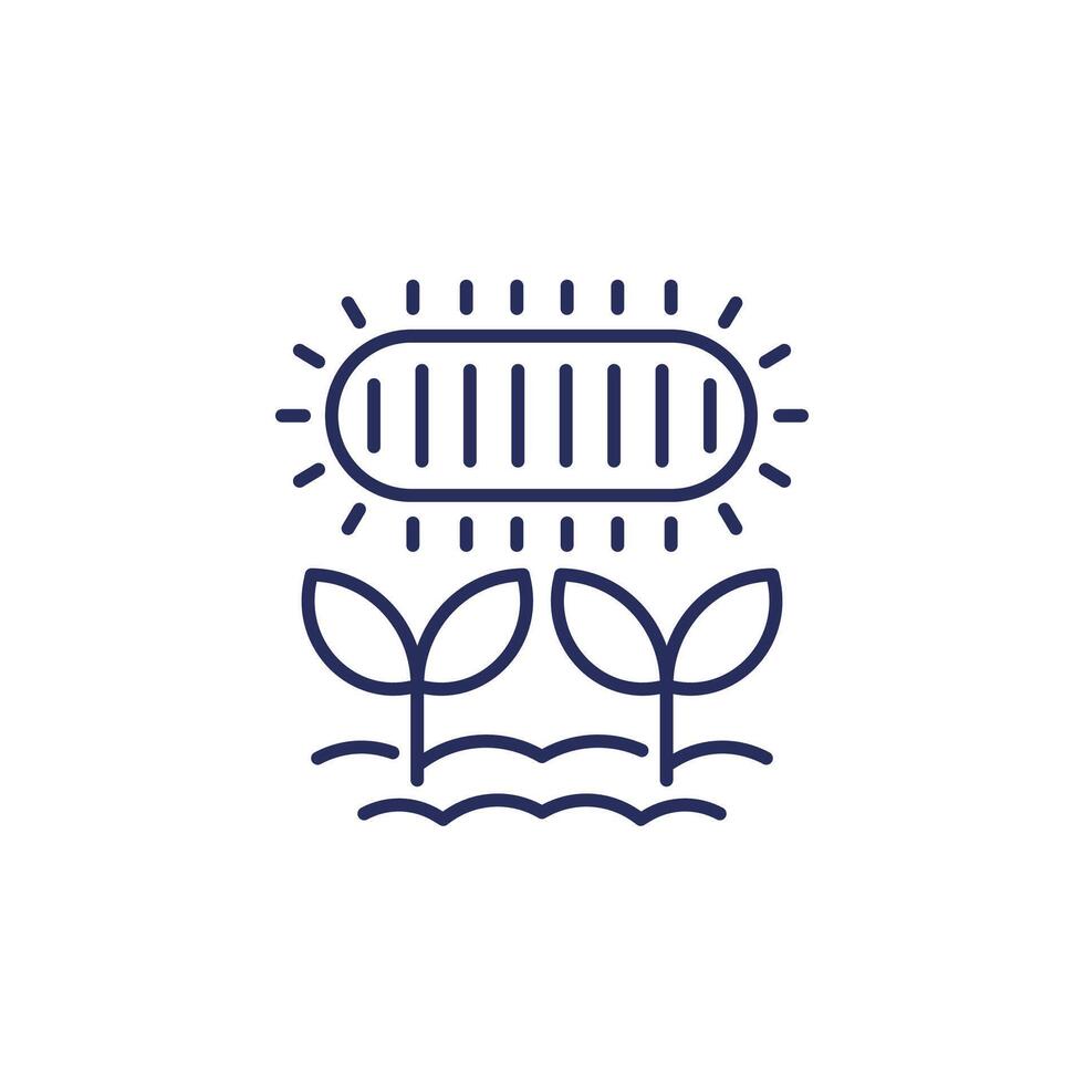 phytolamp, grow light line icon vector
