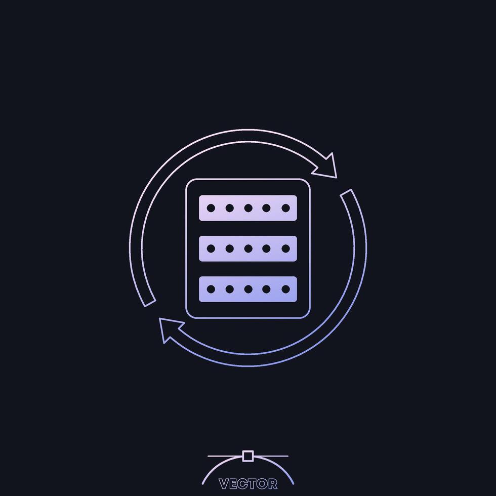 server backup icon with gradient vector