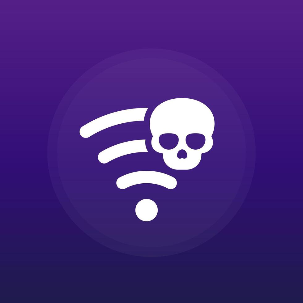 Unsafe wi-fi connection icon, insecure hotspot vector