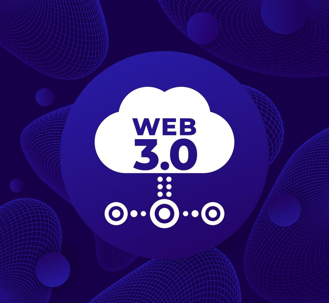 Web 3.0 or Web3 icon with cloud vector