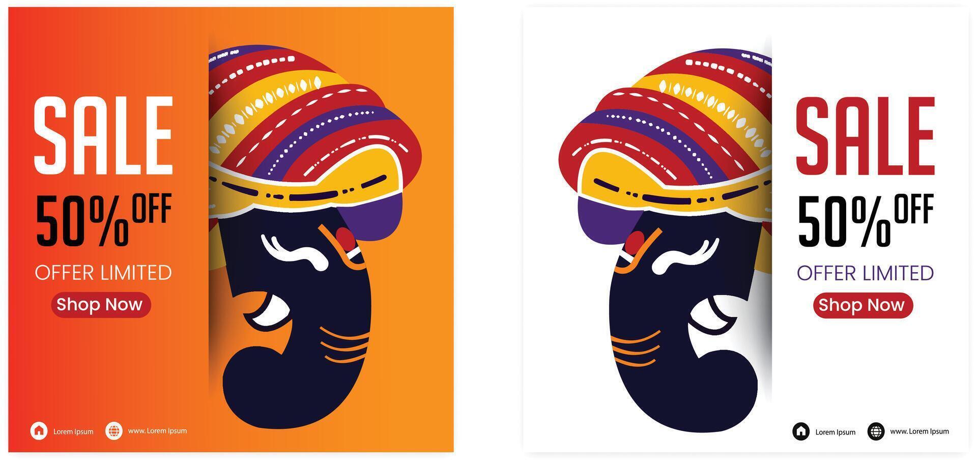 Illustration Of Happy Ganesh Chaturthi Greeting ganesh chaturthi social post vector