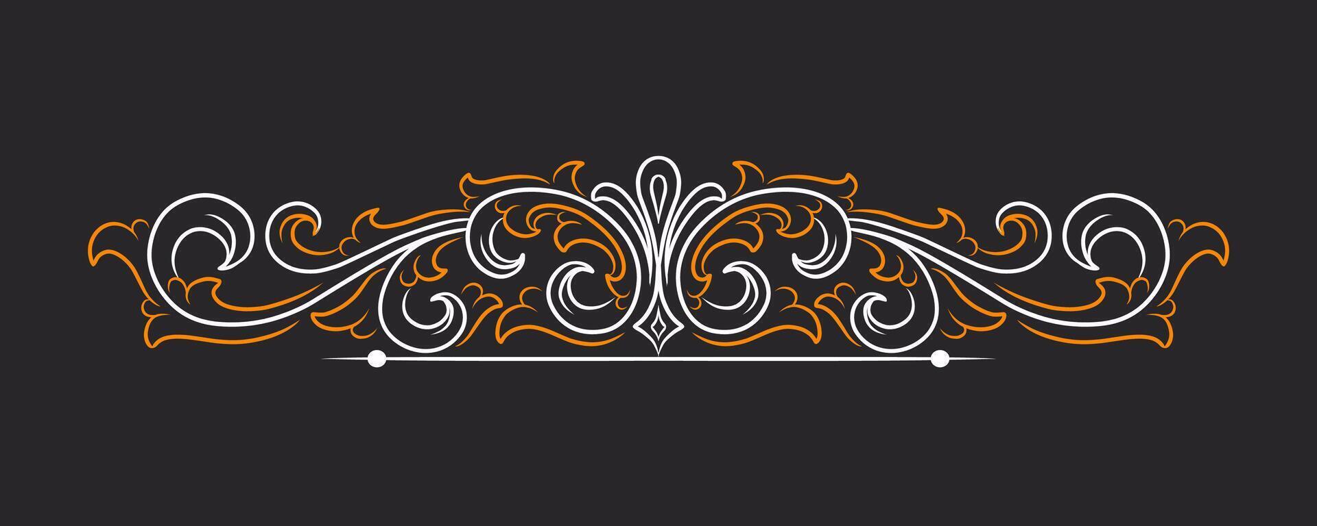 Vintage Baroque Victorian frame border monogram floral engraved scroll ornament wedding vector