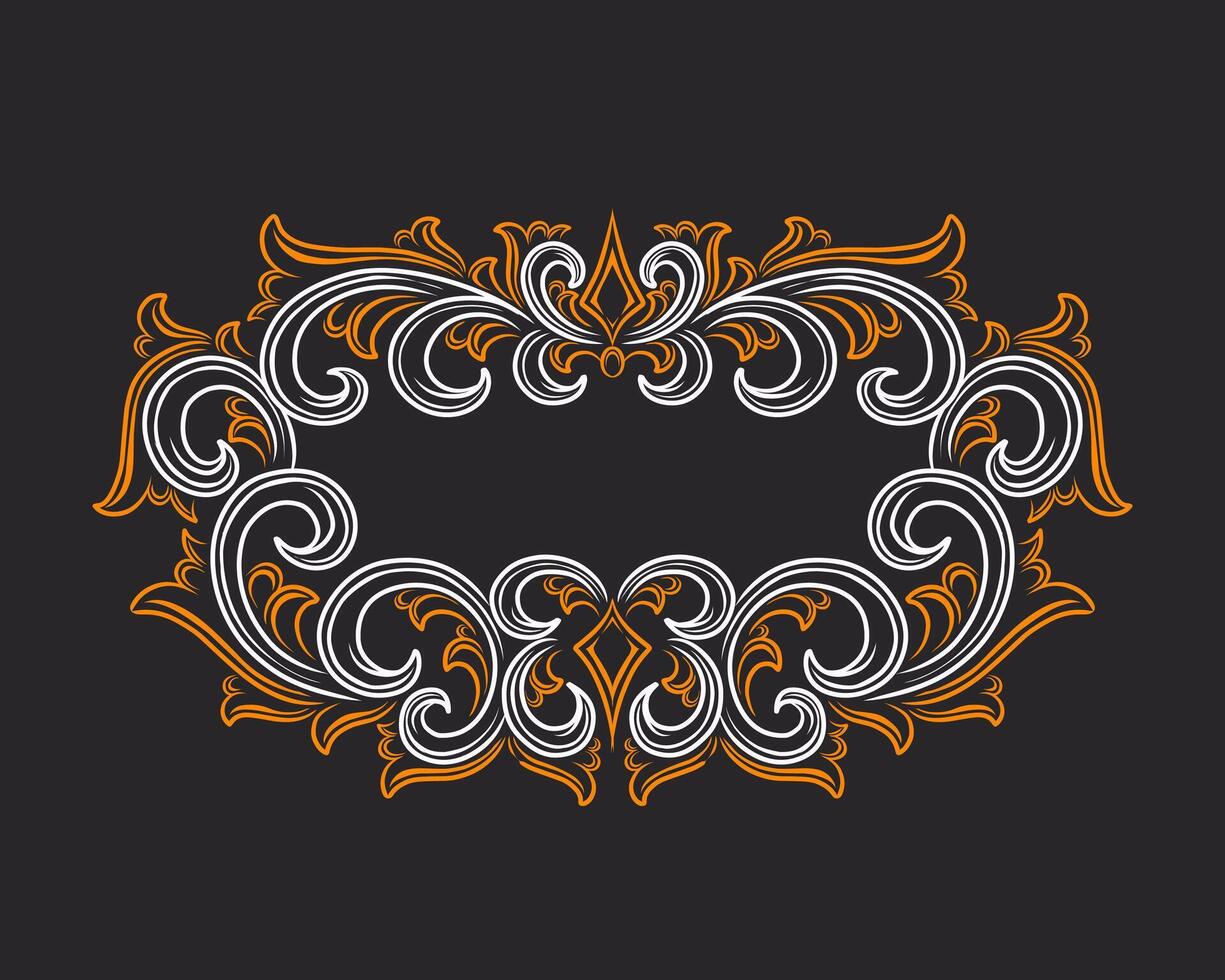 Ornate vintage frame and scroll element vector