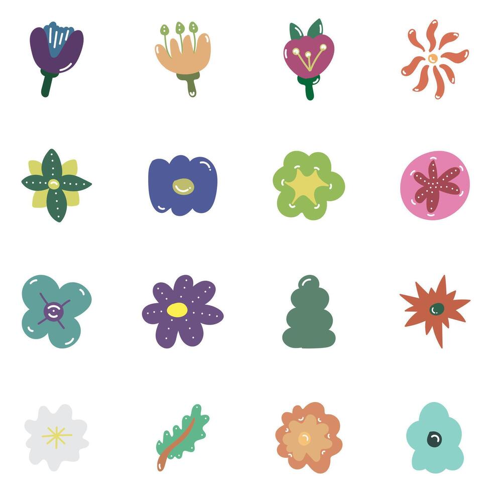Summer flower collection vector