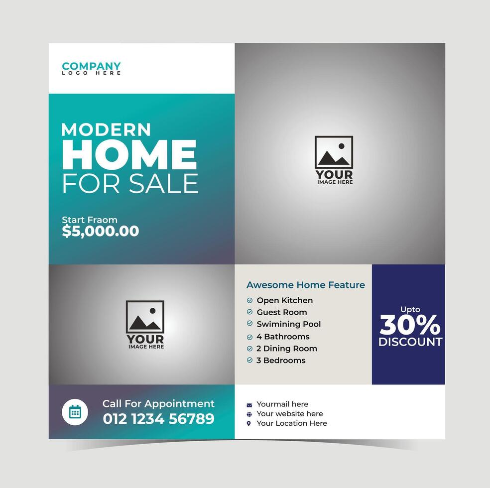 Real Estate Flyer Template Design vector