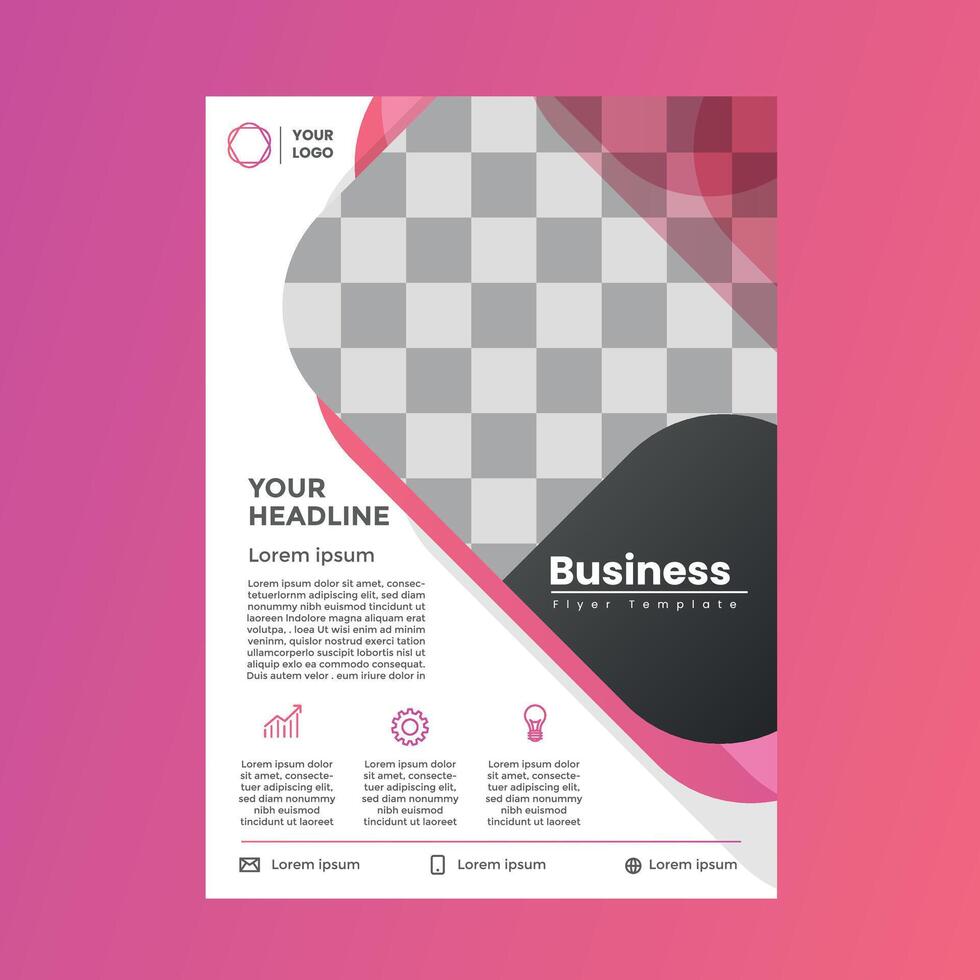 Modern corporate flyer design template with creative shapes vector