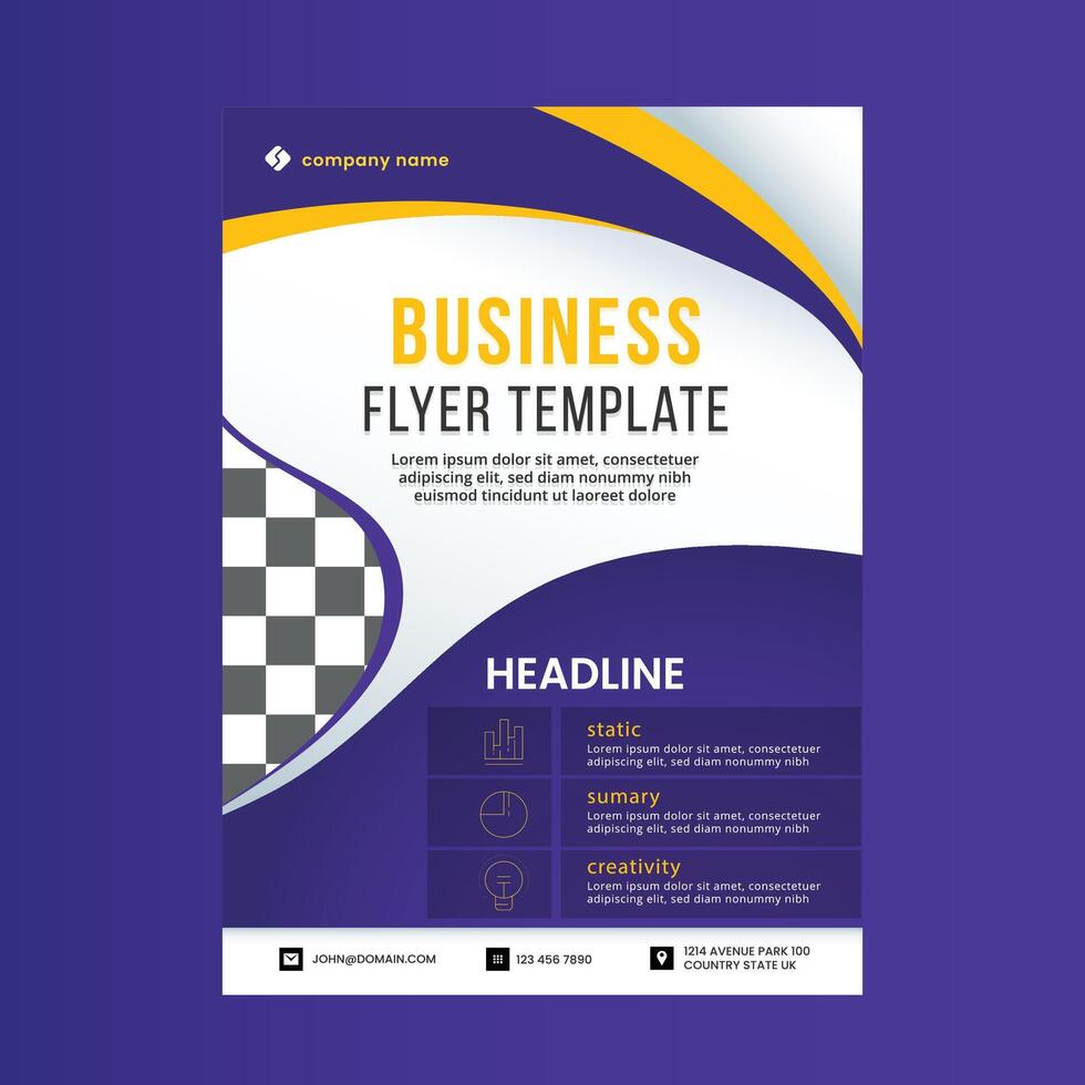 Vertical business flyer template design vector
