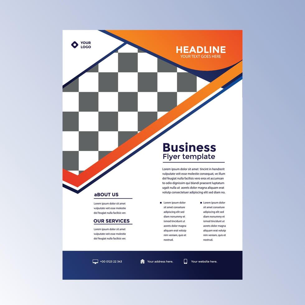 Business flyer template with geometric shapes vector