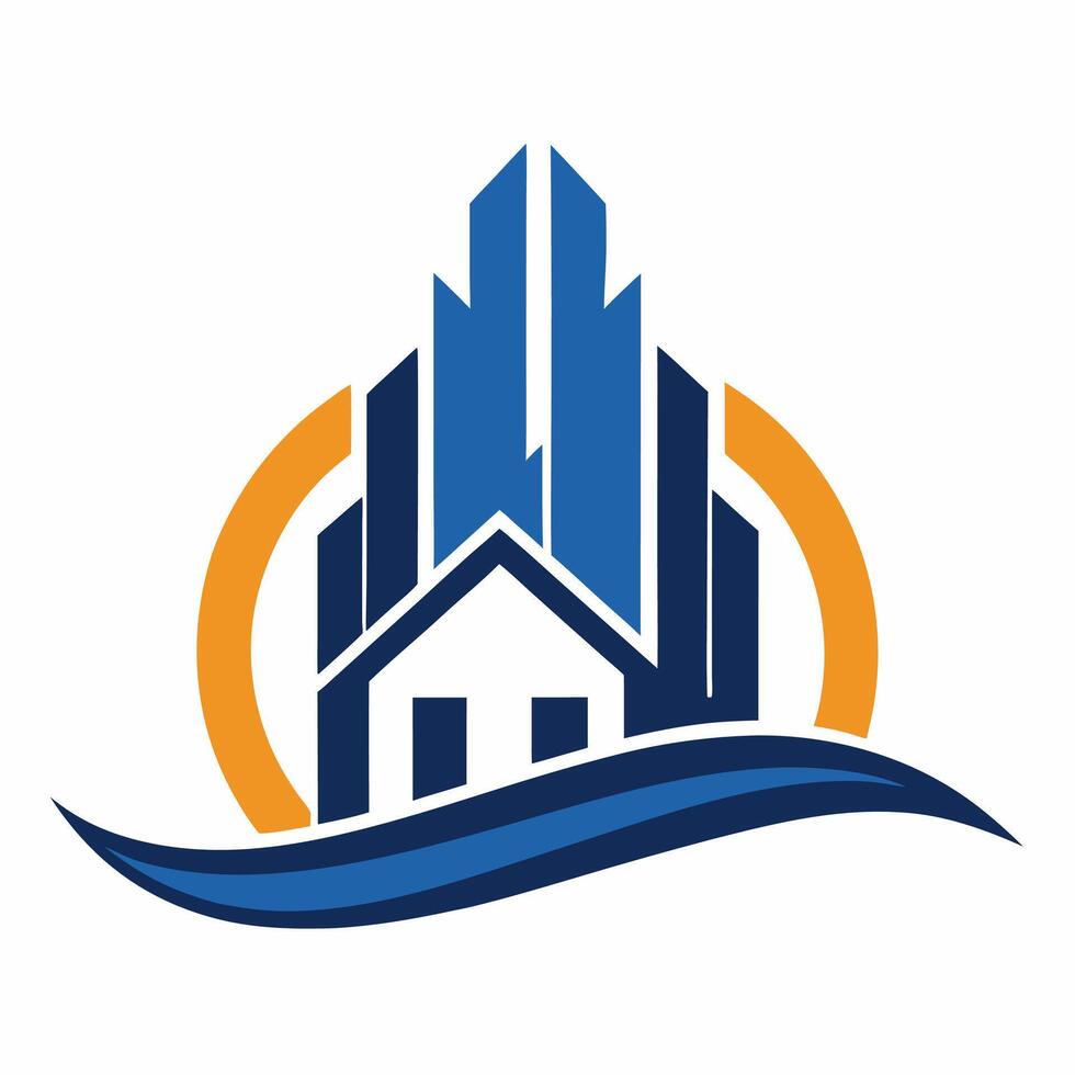 Innovative Real Estate Investment Logo Incorporating Abstract Symbols vector
