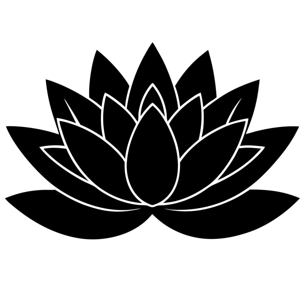 Simple Water Lily Flower Silhouette Graphic vector