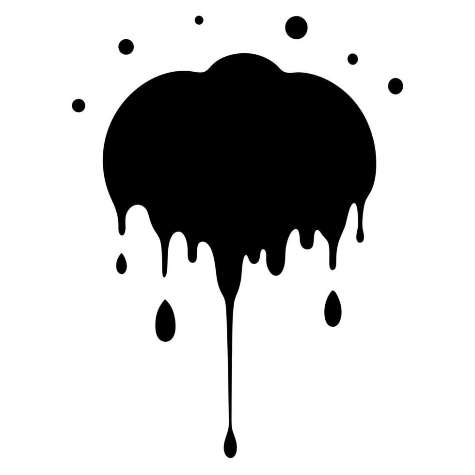 Chic black drooping ink foliate silhouette perfect for digital and graphic design vector