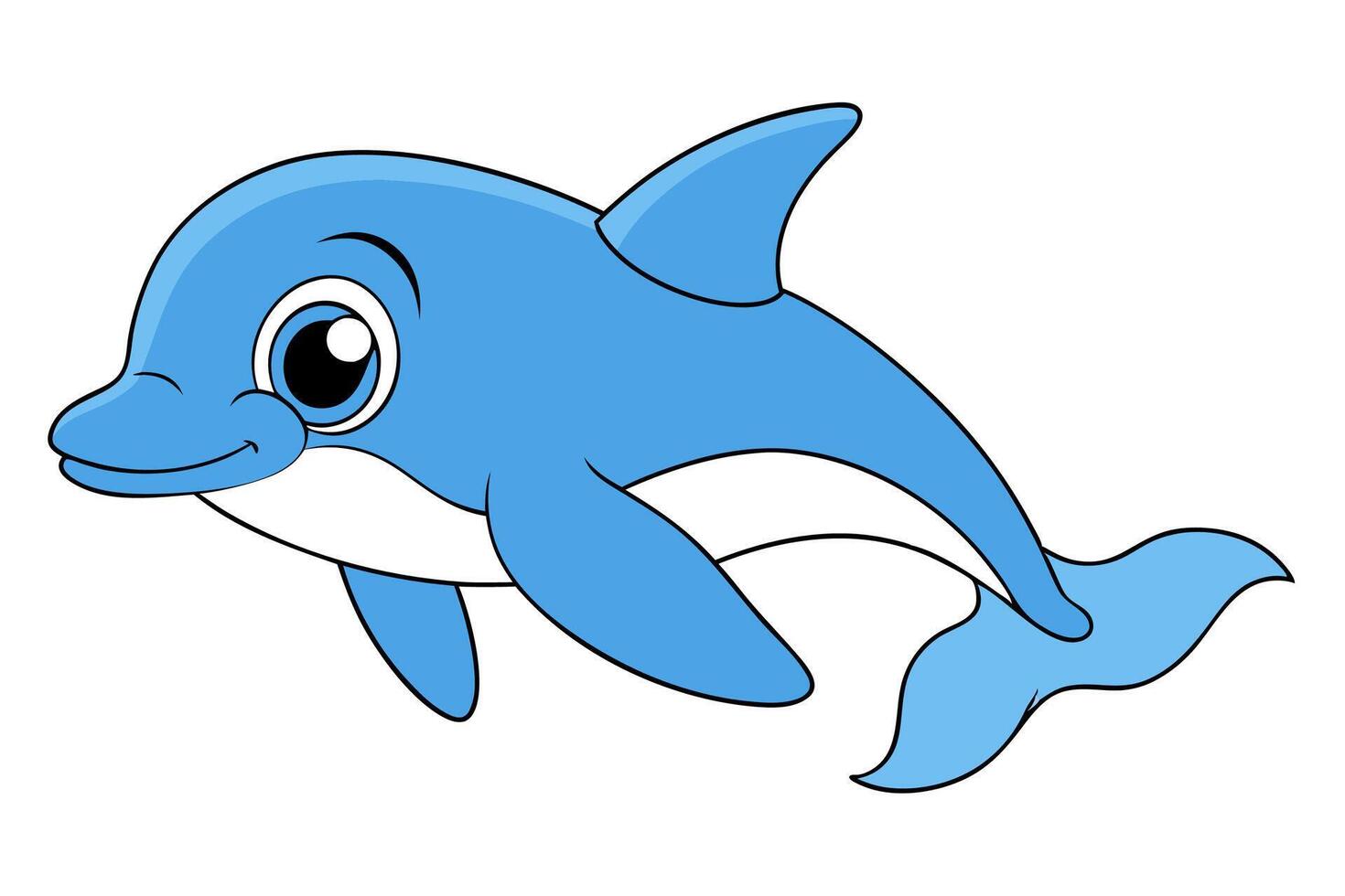 Cartoon Dolphin Colorful Illustration vector