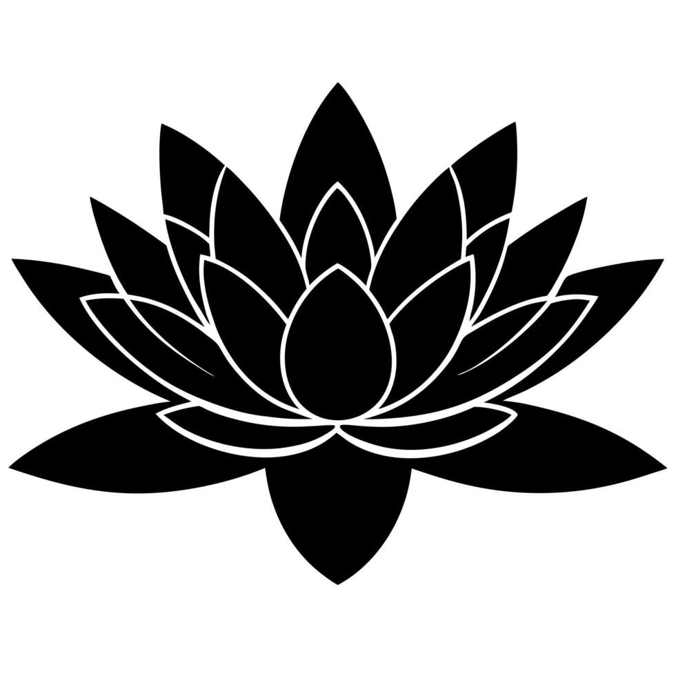 Water Lily Silhouette Design for Nature Themes vector