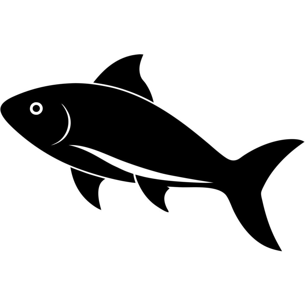 High Detail Dynamic Black Fish 3D Model vector