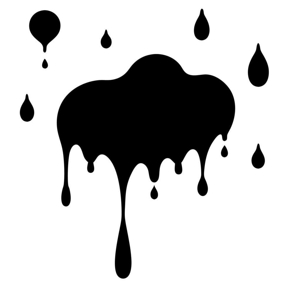 Sophisticated black drooping ink foliate silhouette for modern design needs vector