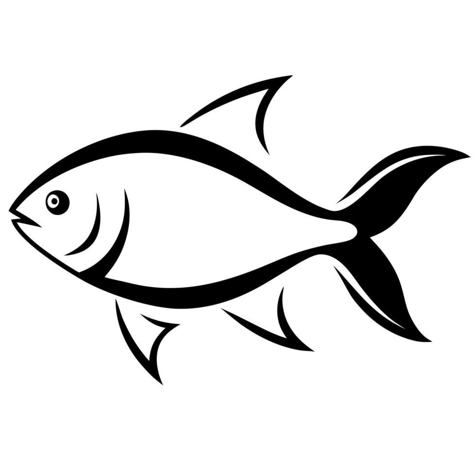 Stunning 3D Black Fish Animation and Design vector