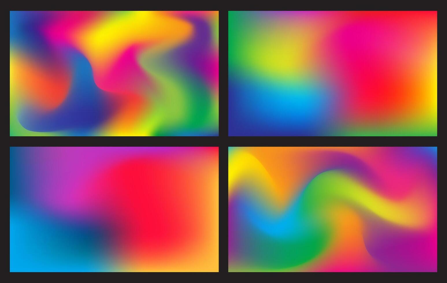 Set of colorful gradient rainbow abstract backgrounds Illustration vector