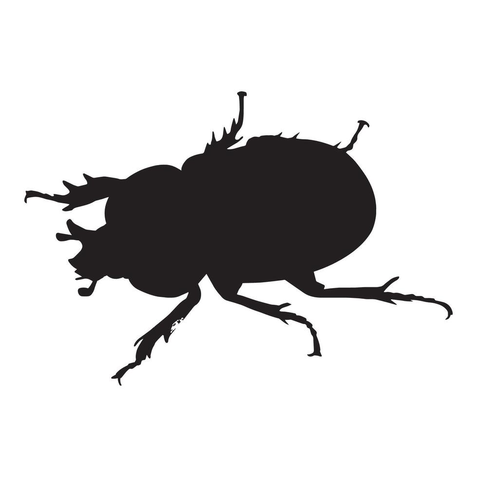 Beetle Silhouette Insect Illustration vector
