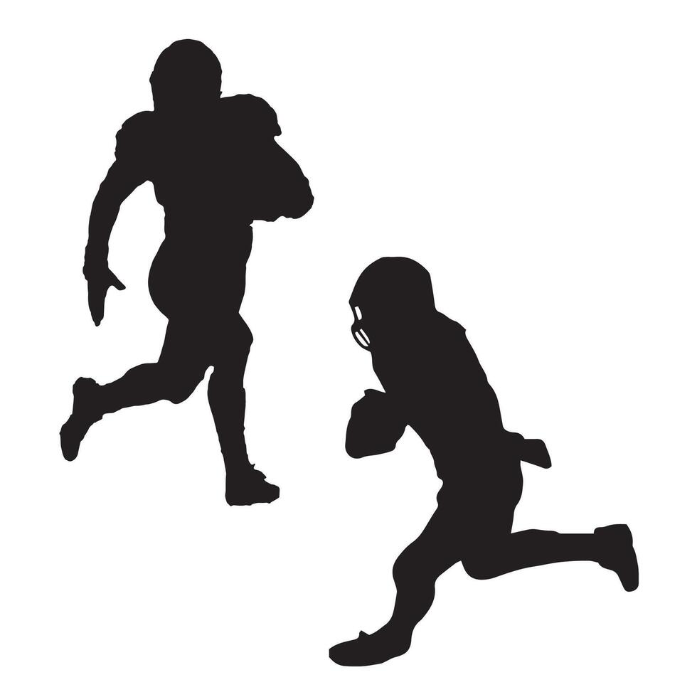 American Football Player Silhouette Sport Art vector