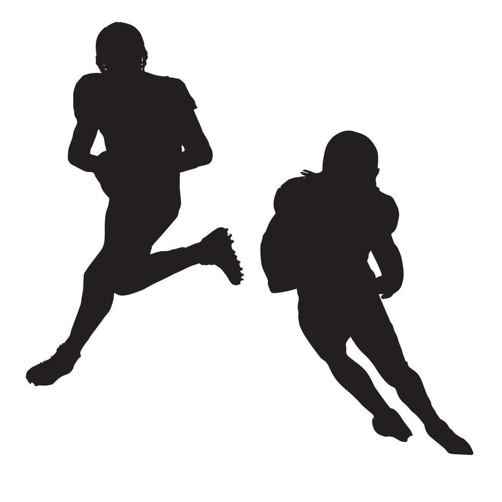 American Football Player Silhouette Illustration vector